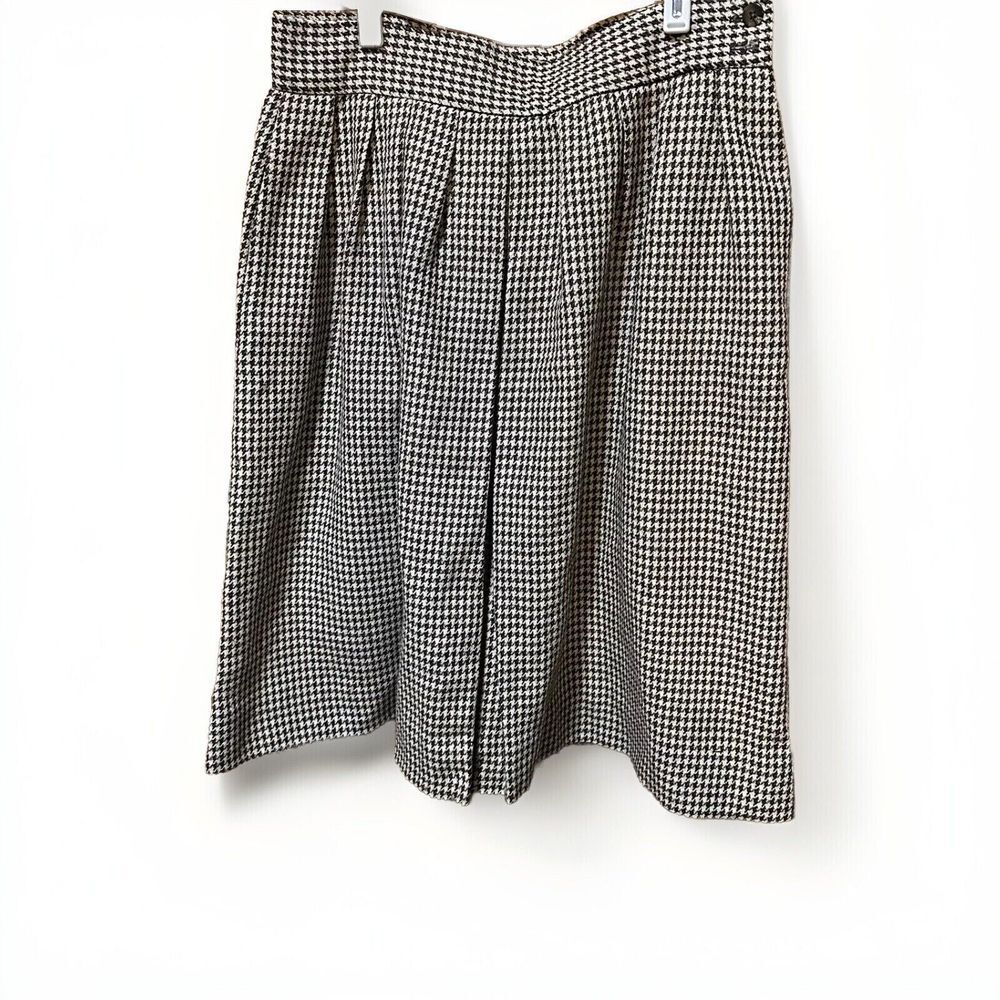 Vintage JH Collectibles 100% Wool‎ Skirt Knee Length Size 10 Herringbone Pockets